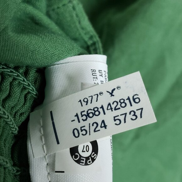 NWOT American Eagle AE Cropped Corset Balloon Sleeve Top Smocked Back Green sz L - Picture 9 of 15